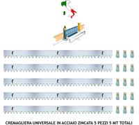 7 CREMAGLIERE ACCIAIO ZINCATE M4 7 PEZZI DA 1 MT X CANCELLO SCORREVOLE