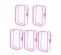 5 cubi di imballaggio Aereo Quart Size Travel Bag per articoli da toeletta 1 Qt Clear Toiletry Borse per Viaggi Approvato Tsa Liquido Pouch Carry On 3-1-1 Rosa Volo Essentials Donne Internazionale