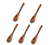 5 cucchiai in legno, piccoli cucchiaini da portata in legno resistenti, cucchiai da cucina ecologici, set di cucchiai da zuppa in legno per cucinare, condimenti, miele, mescolare, mangiare