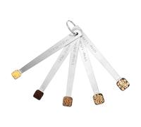 5 cucchiaini dosatori, 1/3, 1/4, 1/8, 1/16, 3/16 cucchiaino, mini cucchiaio dosatore, set di cucchiai dosatori quadrati, piccolo cucchiaino in acciaio inox per misurare piccole quantità di ingredienti