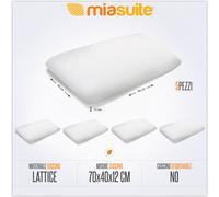 5 CUSCINI SAPONETTA LAVABILE 100% LATTICE H 12 CM ANTICERVICALE FODERA IN COTONE