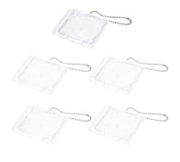 5 custodie in plastica trasparente per mini CD, DVD, album musicali, portachiavi, album musicali, portachiavi vuoti, per portachiavi fai da te, decorazioni da appendere, 53 x 45 x 8 mm
