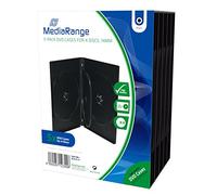 MEDIARANGE DVD Case for 4 Discs 14 mm Black Pack of 5 4 DVD's
