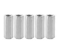 5 dadi di accoppiamento esagonali, con asta lunga, in acciaio al carbonio, supporti filettati M12 (M12 x 50)