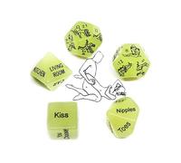 5 Dadi Di Gioco Multifunzione Fluorescenti Verdi Di Plastica Adatti Per L'Uso Notturno, Accessori Essenziali Di Viaggio -D29