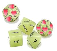 5 Dadi Di Plastica Verde Brillante Con Varie Azioni Di Guida Sportiva, Accessori Di Partito Di Gioco Di Carte, Adatti Per Varie Occasioni -It-K9