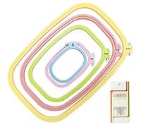 5 dimensioni variopinte cerchio da ricamo rettangolare cornice quadrata punto croce cerchio strumento da cucito per artigianato artistico cucito pratico (multicolore), LAMXD ricamo cerchio