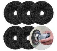 5 dischi abrasivi da 10,2 cm x 1,5 cm, per smerigliatrice angolare, colore nero, ruote per rimuovere la ruggine e l'ossidazione della vernice
