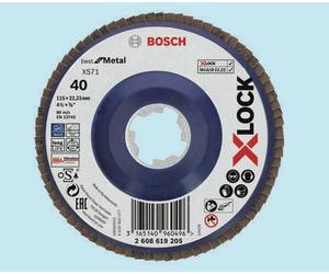 5 DISCHI LAMELLARI BOSCH X-LOCK ø 115 GRANA 40/60/80/120