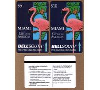 €5 E €10 Flamingo: Miami - Città Delle Americhe Set Di 2 Schede Telefoniche