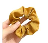 5 elastici per capelli da donna, in raso, per la vita quotidiana, ufficio, scuola, matrimonio, uso quotidiano, colore giallo