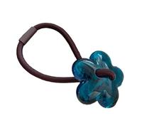 5 elastici per capelli da donna, piccoli anelli per capelli con fiori, scrunchies, elastici per capelli, accessori per capelli per ragazze, colore blu