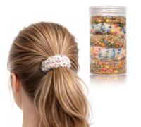 5 elastici per capelli in peluche con coriandoli bianchi e caffè, multicolore a pois senza pieghe, elastici per coda di cavallo