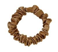 5 elastici per capelli in raso, per capelli in tessuto, sottili, piccoli scrunchies, morbidi e elastici, per capelli, da donna, lunghi o spessi, colore marrone