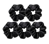 5 elastici per capelli in seta nera, elastici per capelli in seta di gelso per prevenire l'effetto crespo e la rottura, 100% gelso, nessun danno, elastici per coda di cavallo, regalo divertente per