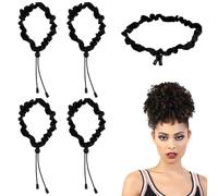 5 elastici per capelli ricci regolabili in raso elastici per capelli in morbida seta elastica antiscivolo per coda di cavallo per ragazze adolescenti corde alla moda roba trecce bigodino copricapo per