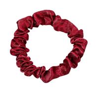 5 elastici per capelli sottili, in raso, elastici per capelli morbidi, piccoli scrunchie, per coda di cavallo, per donne e ragazze, per la cura dei capelli, rosso vinaccia