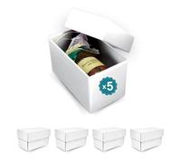 5 Eleganti scatole di cartone bianche per regali 180 x 95 x 105 mm - facili da montare, personalizzabili per tutte le occasioni come matrimoni e giorni speciali come Natale, Halloween