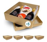 5 Eleganti scatole di cartone Kraft per regali 350 x 320 x 105 mm - facili da montare, personalizzabili per tutte le occasioni come matrimoni e giorni speciali come Natale, Halloween