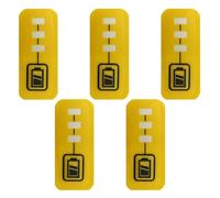 5 etichette adesive per chiave della batteria DCB200 per batteria al litio da 18 V 14,4 V DCB140 DCB182, compatibili con DEWALT, adesivi di ricambio in carta gialla, 34 x 12 mm