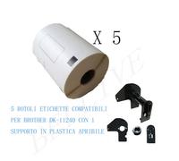 5 Etichette Compatibile per Brother DK-11240 102mmx51mm QL1050 1060 1000 +Telaio