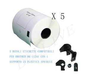 5 Etichette Compatibile per Brother DK11241 152mmX102mm QL1050 1060 1000 +Telaio