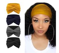 5 fasce larghe da donna, morbide fasce per capelli con 1 fascia a zig-zag, larghe fasce vintage per capelli annodate graziose fasce per capelli accessori