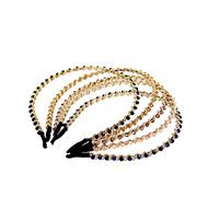 5 fasce per capelli alla moda con strass, antiscivolo, elastiche, per danza, feste, colori misti, confezione da 5