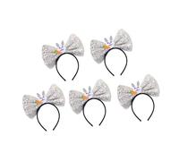 5 fasce per capelli con paillettes, leggere, per donne, ragazze, bambini, Natale, compleanni