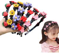 5 fasce per capelli da principessa dolce per capelli, alla moda, graziose fasce per capelli con doppia frangia, fasce per capelli con clip, fascia per capelli a doppio strato, accessori per capelli