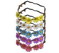 5 fasce per capelli floreali, corone di margherite, corone di fiori multicolori, per ragazze, donne, copricapo di nozze