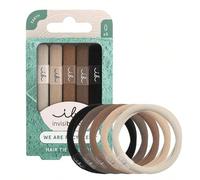 5 fasce per capelli Invisibobble e 5 fasce per capelli morbide in gomma color marrone chiaro per ragazze, anti-crespo e senza stampe, eleganti per ogni tipo di capello, zaino per la scuola GeometricoP