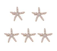 5 fermagli per capelli a forma di stella marina, oro, sirena, da donna e ragazza, in metallo, con strass, eleganti accessori per matrimonio, carnevale, costume subacqueo