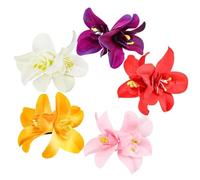5 fermagli per capelli colorati con fiori artificiali, forcine per capelli hawaiane con ibisco Plumeria per vacanze al mare, clip e mollette, decorazioni, accessori per capelli da sposa