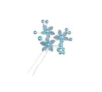5 fermagli per capelli da sposa, con perle, a forma di U, per spose, damigelle d'onore, blu mare