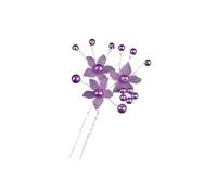 5 fermagli per capelli da sposa, con perle, a forma di U, per spose, damigelle d'onore, colore viola
