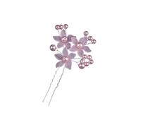 5 fermagli per capelli da sposa, con perle, a forma di U, per spose, damigelle d'onore, rosa