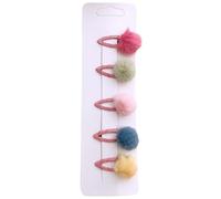 5 fermagli per capelli, graziose palline di peluche, mini accessori per capelli fatti a mano, colore A