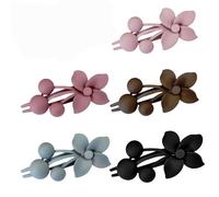 5 fermagli per capelli semplici a doppia farfalla antiscivolo becco d'anatra belle mollette per capelli grandi clip per capelli vintage tinta unita clip per capelli a scatto per donne capelli spessi e