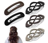 5 fermagli piatti per capelli, adatti a capelli spessi e sottili, in plastica leggera | Fermagli alla francese antiscivolo con forte tenuta | Comodi da indossare durante la guida, l'uso quotidiano