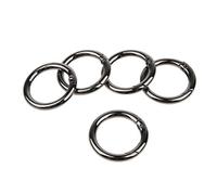 5 fibbie a molla rotonde in lega di zinco, gancio a scatto, portachiavi, clip nera, 19 mm