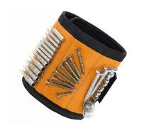 5 file, magnetico, cinturino da polso magnetico, in nylon, nero, con chiusura in velcro, per utensili magnetici (giallo)