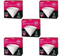5 filtri Hario V60, formato 02, 100 pezzi, in scatola, colore bianco, confezione da 5 pezzi (totale di 500 fogli)