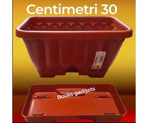 5 Fioriere Balcone con Sottovaso a Incastro Sistema Riserva Acqua Lunghezza 30cm