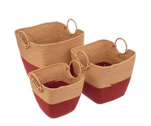 5 five simply smart 5five - 3 cesti in vimini solar power rosso