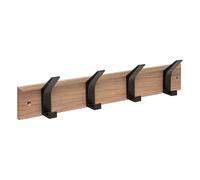 5 Five Simply Smart 5Five - Appendiabiti da Parete ZINY Marrone in Legno e Alluminio, 4 Teste, 45 x 7 x 9,1 cm, Ganci, Accessorio per la casa, Uso Quotidiano