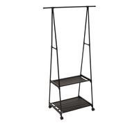 5 five simply smart 5Five - Appendiabiti INTISSA in metallo nero e tessuto non tessuto - Barra singola - 82,5x43,5x156 cm - Organizzazione guardaroba, accessorio per abbigliamento