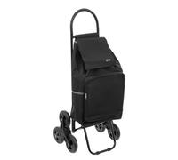 5 five simply smart 5five - Carrello della spesa portatile a 6 ruote, in metallo nero, 40 litri - Leggero - Tasche con cerniera - Scomparto termico - Borsa rimovibile - Comodo spazio di archiviazione