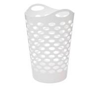 5 five simply smart 5five - Cesta de Ropa Flexible de 60 l, Blanca - Orificios de ventilación - Ligera - Asas ergonómicas para facilitar su transporte - Cesta de almacenamiento blanda