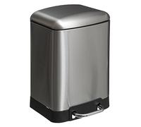 5 five simply smart 5Five - Cestino da bagno Ariane da 6 litri in acciaio inox - Secchio e maniglia posteriore rimovibili - Chiusura silenziosa